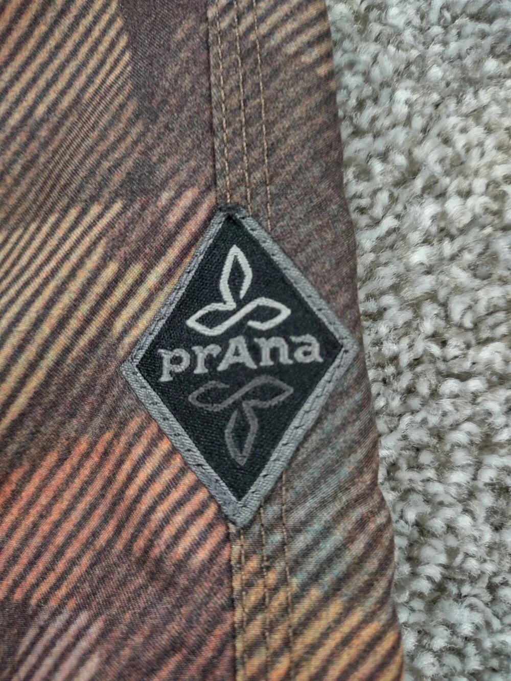 PrAna Shorts Men XL Brown Camo Hybrid Swim Boardshorts Elastic Waist Breathe